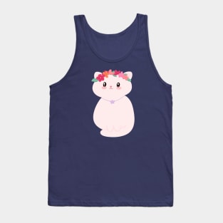 Shy cat with pretty flower crown Tank Top